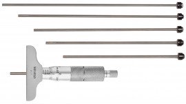 Mitutoyo 129-128 129 Series Depth Micrometer with Interchangeable Rods, 0 to 6&quot;-