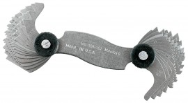 Mitutoyo 188-152 Pitch Gage, Metric and Unified Screw 60&amp;deg;, 4-56TPI, 28 Leaves-