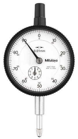 Mitutoyo 2056A-01 Series 2 Metric ANSI/AGD Type Dial Indicator with lug back, 25 mm, 0.01 mm-