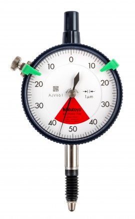 Mitutoyo 2900AB-70 Series 2 Standard One Revolution Flat-Back Dial Indicator, 0.08 mm, Metric-