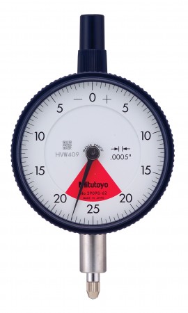 Mitutoyo 2909AB-62 Series 2 Standard One Revolution Flat-Back Dial Indicator, 0.04&amp;quot;, SAE-