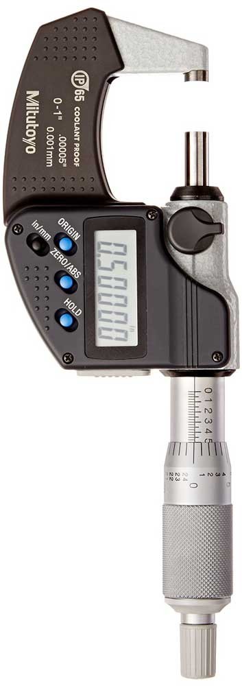 Mitutoyo 293-330-32 Coolant Proof IP65 Micrometer, 0-1