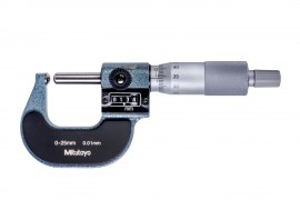Mitutoyo 295-215 Series 295 Mechanical Micrometer with spherical face, 0 to 25 mm, metric-