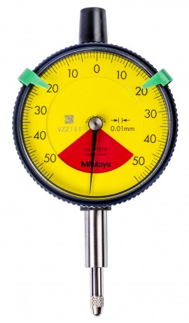 Mitutoyo 2972AB Series 2 1-Revolution Dial Indicator, 1/1.4 mm, 0.01 mm graduation-