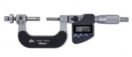 Mitutoyo 324-251-32 Series 324 Interchangeable Ball Anvil-Spindle Gear Tooth Micrometer, 0 to 25 mm-