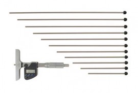 Mitutoyo 329-351-32 Digital Depth Micrometer with interchangeable rod, 0 to 12&quot; (0 to 304.8)-