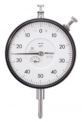 Mitutoyo 3415A Series 3 Large Face Dial Indicator with lug back, 0.5&amp;quot;, &amp;frac38;&amp;quot;-