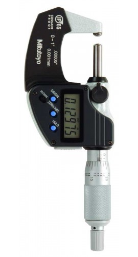 Mitutoyo 395-371-32 Spherical Micrometer, 1&quot; Range, Spherical Anvil, Spindle-