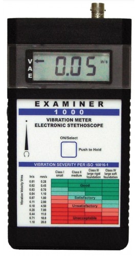 Monarch 6400-012 Examiner 1000 Vibration Meter with NIST certificate, acceleration/velocity/acceloration enveloping, 100 mV/g-