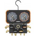NAVAC N4A4H Four-Valve Manifold Gauge with 4 hoses for R-22, R-410A,R-134a, R-404A, set of 4-
