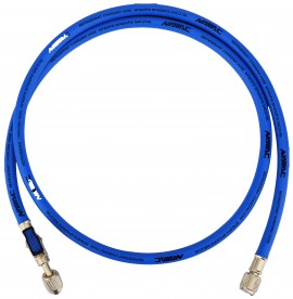 NAVAC NH5CB Ball Valve Refrigerant Charging Hose with &amp;frac14;&amp;quot; SAE fittings, 5', blue-