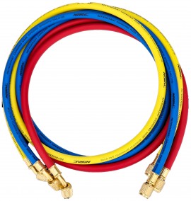 NAVAC NH5S Refrigerant Charging Hoses with &amp;frac14;&amp;quot; SAE fittings, 5', set of 3-