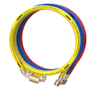 NAVAC NH5SLL Low Loss Refrigerant Hose Set with A2L adapter, 1/4" fittings, 5',  45°, 3-pack-