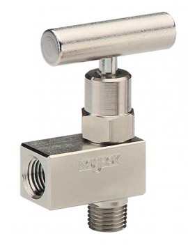NOSHOK 102-MFAS Hard Seat Mini Valve, male to female angle, stainless steel-