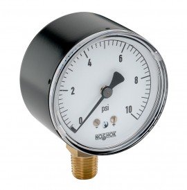 NOSHOK 200 Low Pressure Diaphragm Gauge, 2&amp;frac12;&amp;quot; dial, steel case-