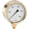 NOSHOK 25-300-3000-PSI Pressure Gauge, Glycerin Filled, 1/4&quot; NPT Bottom Connection, Brass Case, 0 to 3000 psi-