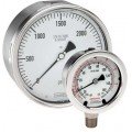 NOSHOK 25-400-30-vac Pressure Gauge, Dry/Fillable, 1/4&quot; NPT Bottom Connection, SS Case, -30 inHg to 0 psi-
