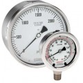 NOSHOK 25-500-200-psi Pressure Gauge, Glycerin Filled, 1/4&quot; NPT Bottom Connection, SS Case, 0 to 200 psi-