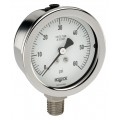 NOSHOK 25-500-30-vac Dial-Indicating Liquid Filled Pressure Gauge, -30&amp;quot;HG to 0 V AC, 2.5&amp;quot;, &amp;frac14; NPT male bottom, SS housing-