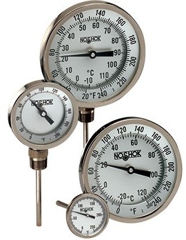 NOSHOK 50-300-090-0/220 F/C 300 Series Industrial Type Bimetal Thermometer with external reset, 0 to 220&amp;deg;F/C-