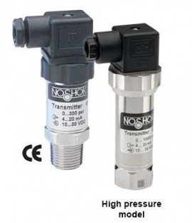 NOSHOK 615-100-1-1-8-8 Pressure Transducer, 0  to 100 psig, 4 to 20 mA Output, 1/2" NPT Male, Hirschmann-