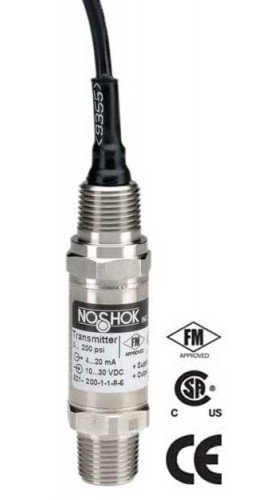 NOSHOK 621-200-1-1-8-6 Pressure Transmitter, 0 to 200 psig, 4 to 20 mA Output, 1/2" NPT Male-