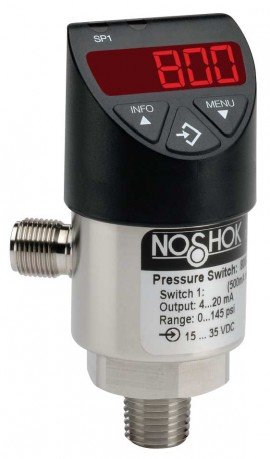 NOSHOK 800-1-2-5000-2 Pressure Switch, 2 NO or NC Contacts 1/4" NPT, M12 X 1 (4-Pin), 5000 psig-