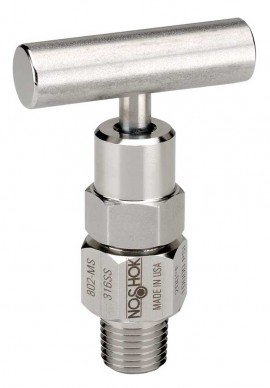 NOSHOK 804-MC Hard Seat Bleed Needle Valve, Male/Steel, &amp;frac12;&amp;quot; NPT-