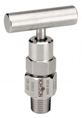 NOSHOK 854-MB Soft Tip Bleed Needle Valve, Male/Brass, &amp;frac12;&amp;quot; NPT-