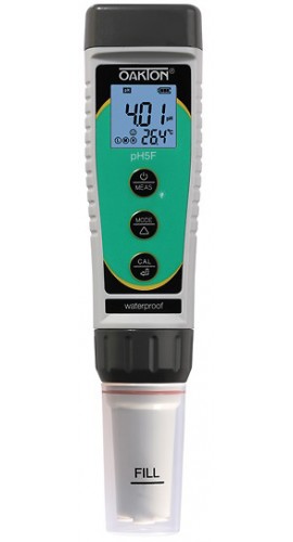 OAKTON WD-35634-46 pHTestr 5F Flat-Tip Waterproof Pocket Tester, -2 to 16 pH-