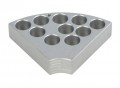 Ohaus 30500573 Sectional Block for hot plate stirrers, 0.59&quot; vial size, holds 10 vials-