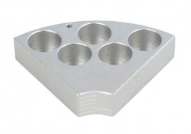 Ohaus 30500575 Sectional Block for hot plate stirrers, 0.83&quot; vial size, holds 5 vials-