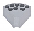 Ohaus 30500578 Sectional Block for hot plate stirrers, 0.63&quot; tube size, holds 8 tubes-