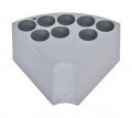 Ohaus 30500578 Sectional Block for hot plate stirrers, 0.63" tube size, holds 8 tubes-