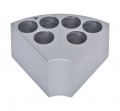 Ohaus 30500579 Sectional Block for hot plate stirrers, 0.79&quot; tube size, holds 6 tubes-