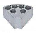 Ohaus 30500579 Sectional Block for hot plate stirrers, 0.79&quot; tube size, holds 6 tubes-