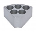 Ohaus 30500580 Sectional Block for hot plate stirrers, 0.98&quot; tube size, holds 5 tubes-