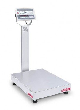 Ohaus D52XW125WTX7 Defender 5000 Column-Mount Washdown Bench Scale, 250 lbs, 24 x 18&amp;quot; platform-