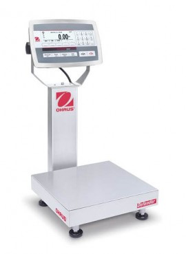 Ohaus D52XW25RQR1 Defender 5000 Column-Mount Standard Bench Scale, 50 lbs, 12 x 12&amp;quot; platform-
