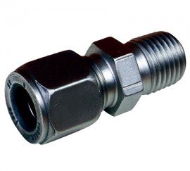 Omega BRLK-316-18 Compression Fitting, 3/16" OD, 1/8" NPT, brass-