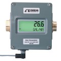 Omega FLR7320D-BSPP Inline Flow Meter with Analog Output, Water, 2 to 20 GPM, 3/4" BSPP-
