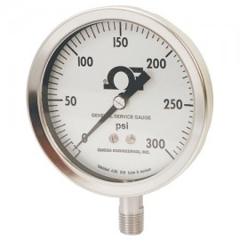 Omega PGS Series Pressure Gauge, 0 to 1000 psi, general service-