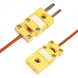 Omega SMPW-CC-TI-M Miniature Thermocouple Connector with integral cable clamp, type T male, IEC color code-