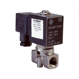 Omega SV3204 Solenoid Valve, 2-Way Normally Closed, Direct Acting, 1/4", 0.63 Cv, 316 SS-