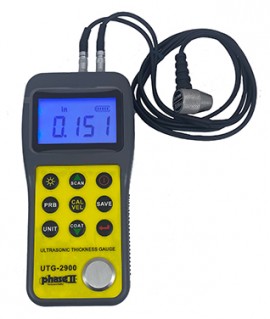 Phase II UTG-2900 Ultrasonic Thickness Gauge with echo-echo probe, 3280 to 32,805 ft/s, 0.118 to 2.35&amp;quot;-