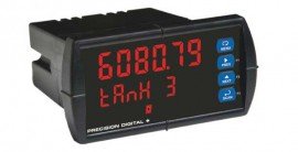 Precision Digital PD6080-6H7 ProVu Decimal Display Modbus Scanner with dual analog inputs, 4 relay/4 to 20 mA, SunBright-