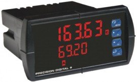 Precision Digital PD6363-6H5 ProVu Dual Pulse Input Flow Rate/Totalizer Digital Panel Meter with SunBright, 2 relays-