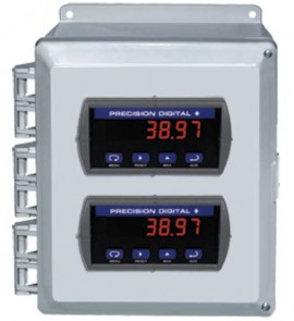 Precision Digital PDA2502 Plastic NEMA 4X Horizontal Enclosure, 9.7 x 6.4 x 5.1in, 2 Cutouts-