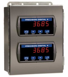 Precision Digital PDA2602 Stainless-Steel NEMA 4X Horizontal Enclosure, 9.5 x 6.9 x 3.5in, 2 Cutouts-