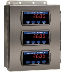 Precision Digital PDA2603 Stainless-Steel NEMA 4X Horizontal Enclosure, 11.5 x 8.9 x 4in, 3 Cutouts-